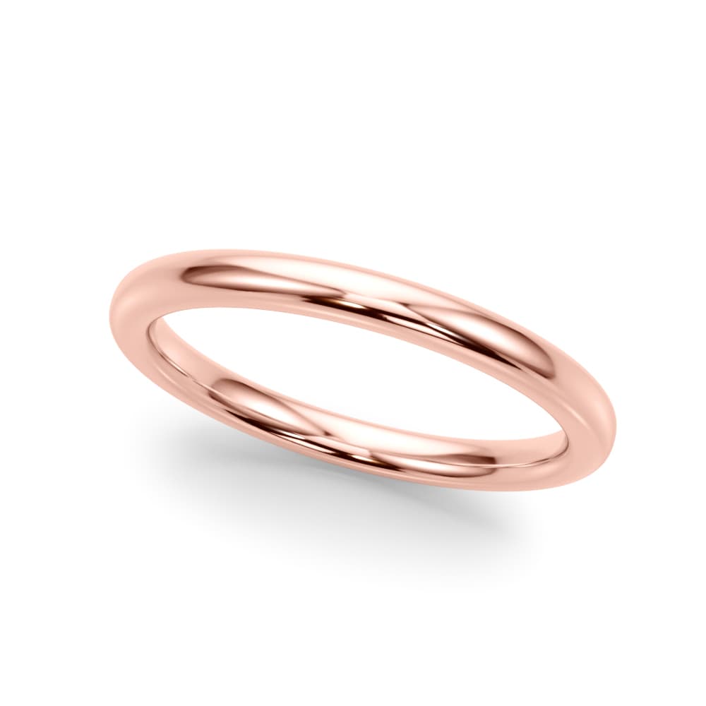 Plain Wedding Ring, Front view in rose gold