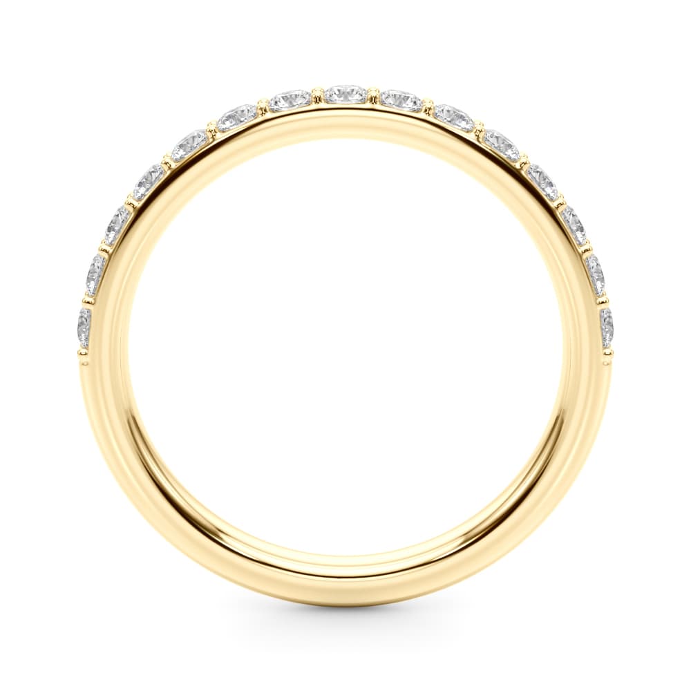Shared Prong Wedding Ring (0.45 ct. tw.), Side view in yellow gold
