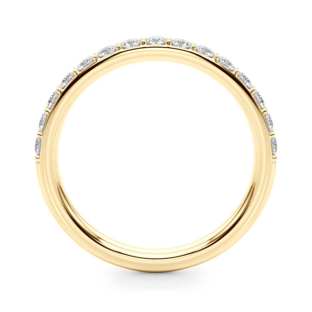 Shared Prong Wedding Band (0.45 ct. tw.), Side view in yellow gold