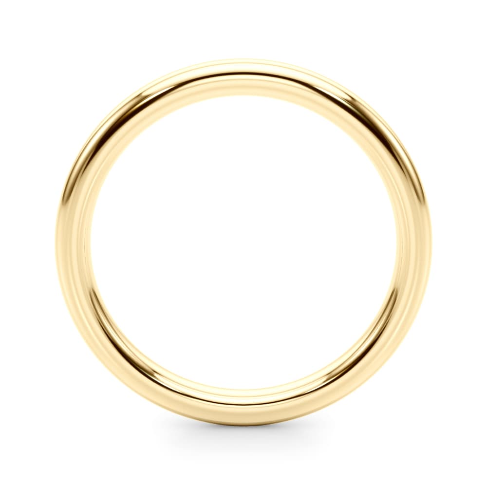 Plain Wedding Band, Side view in yellow gold