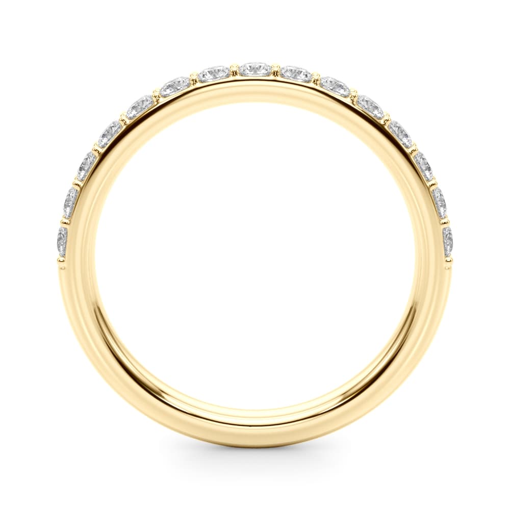 Shared Prong Wedding Band (0.45 ct. tw.), Side view in yellow gold