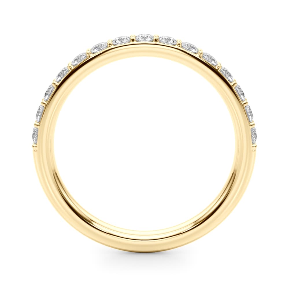 Shared Prong Wedding Ring (0.45 ct. tw.), Side view in yellow gold