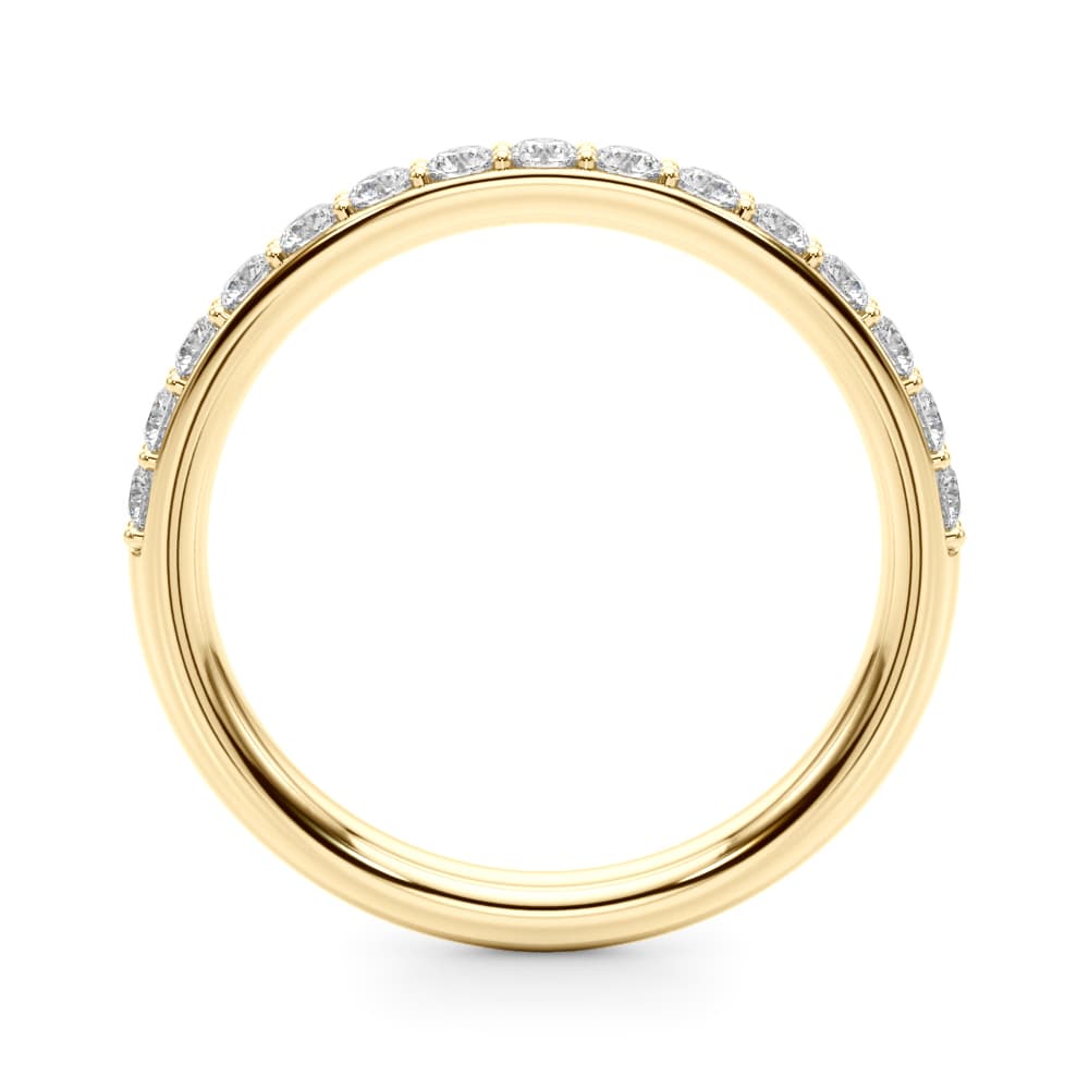 Shared Prong Wedding Band (0.45 ct. tw.), Side view in yellow gold