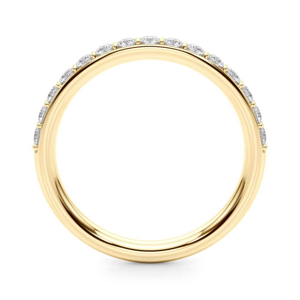 Shared Prong Wedding Band (0.45 ct. tw.), Side view in yellow gold