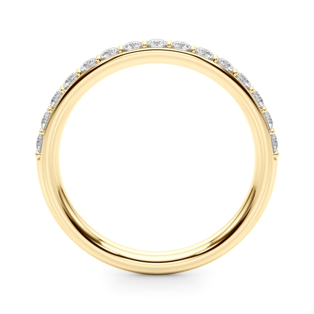 Shared Prong Wedding Band (0.45 ct. tw.), Side view in yellow gold