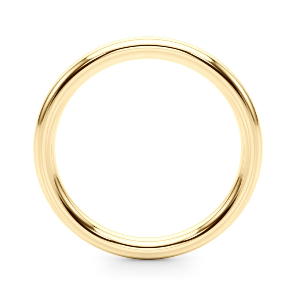 Plain Wedding Band, Side view in yellow gold