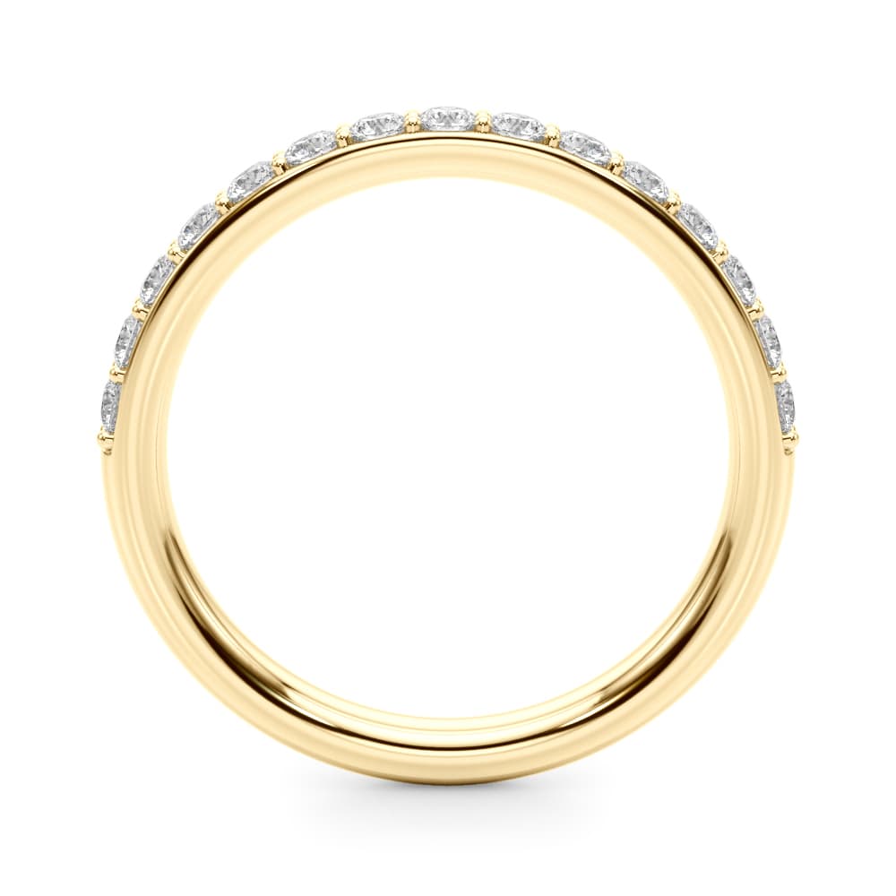 Shared Prong Wedding Band (0.45 ct. tw.), Side view in yellow gold
