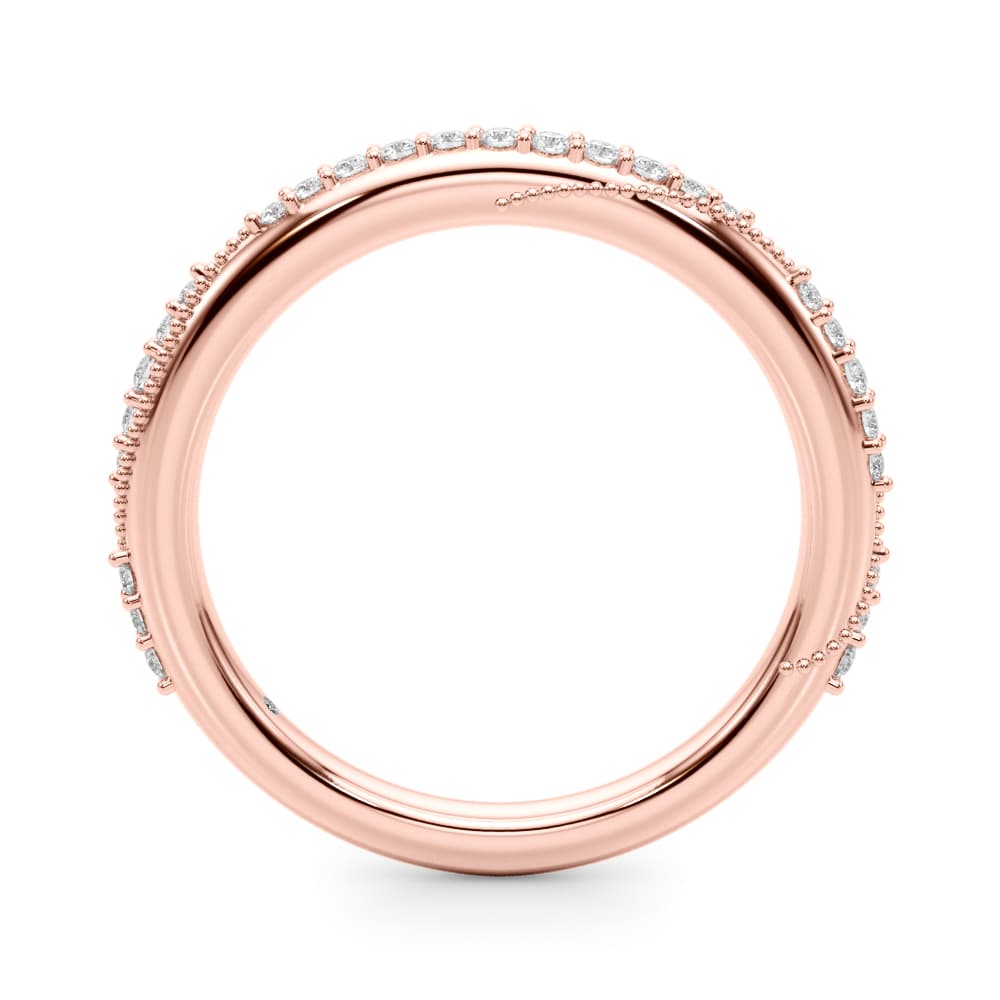 Twisting Contemporary Wedding Band (0.2 ct. tw.), Side view in rose gold