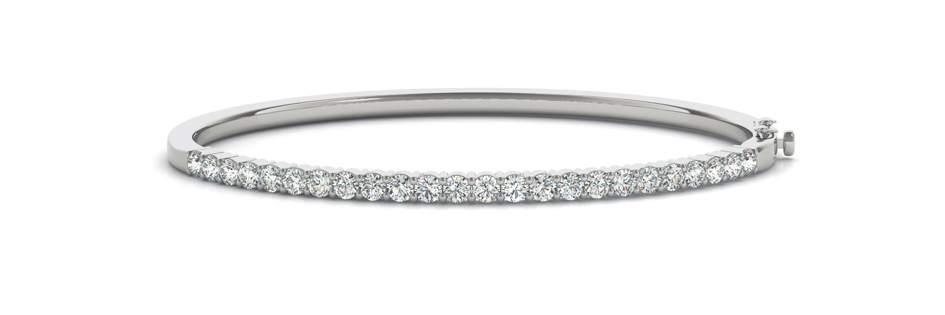 Classic Stackable Diamond Bangle — 3 ctw (3.6 mm) — White Gold