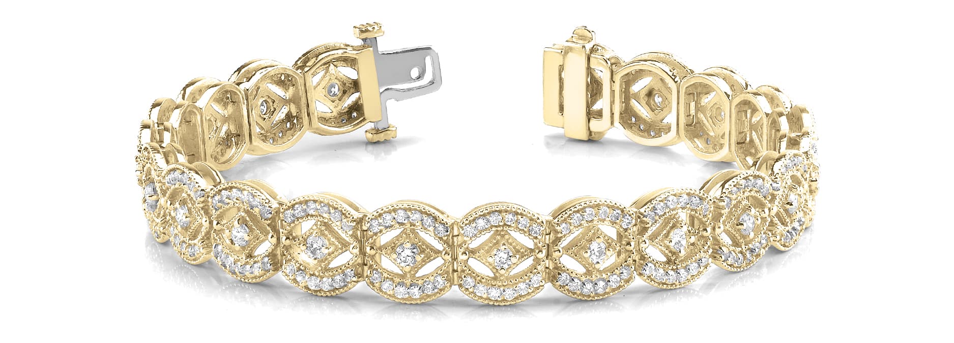 Bracelet (4.08 ct. tw.), Front view in yellow gold