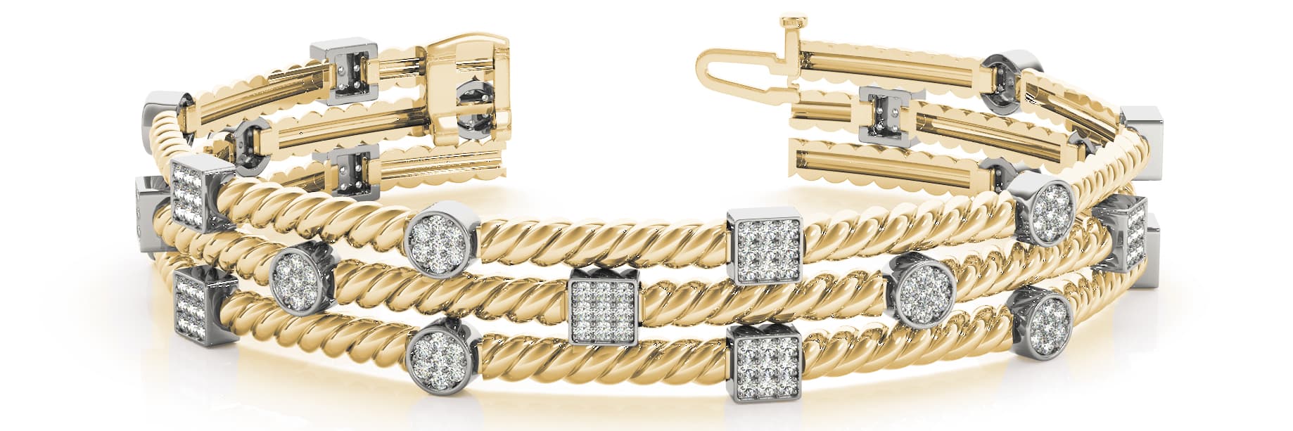 Bracelet (1.44 ct. tw.), Front view in yellow gold