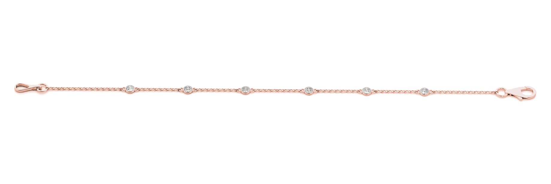Single Row Chain Bracelet (0.96 ct. tw.), Front view in rose gold