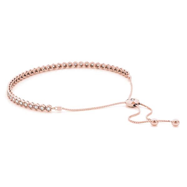 Tennis Bolo Bracelet (2/3 ct. tw.), Side view in rose gold