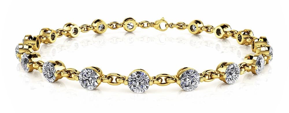 Link Single Prong Tennis Bracelet (5.1 ct. tw.), Side view in white gold or platinum