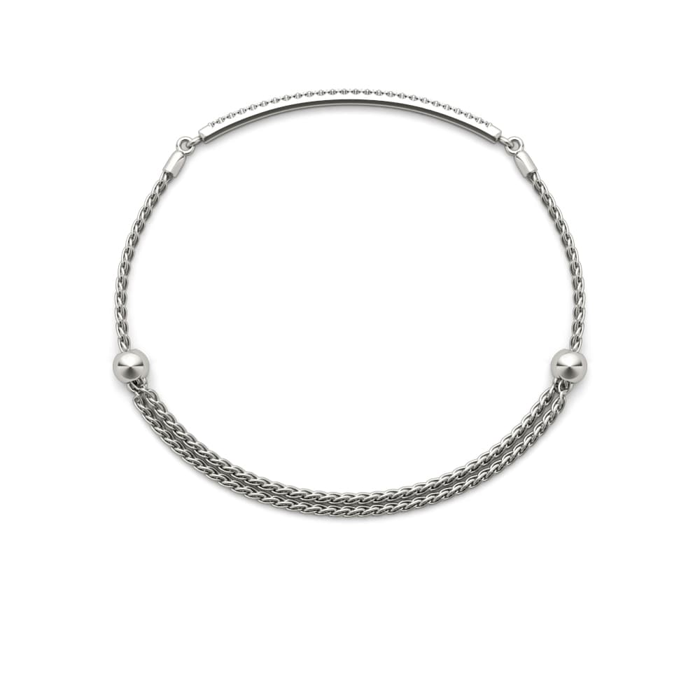 Adjustable Single Row Bracelet (1/4 ct. tw.), Angle view in white gold or platinum
