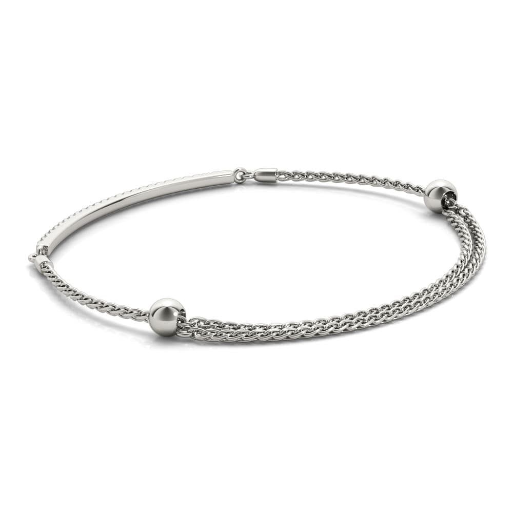 Adjustable Single Row Bracelet (1/4 ct. tw.), On hand view in white gold or platinum