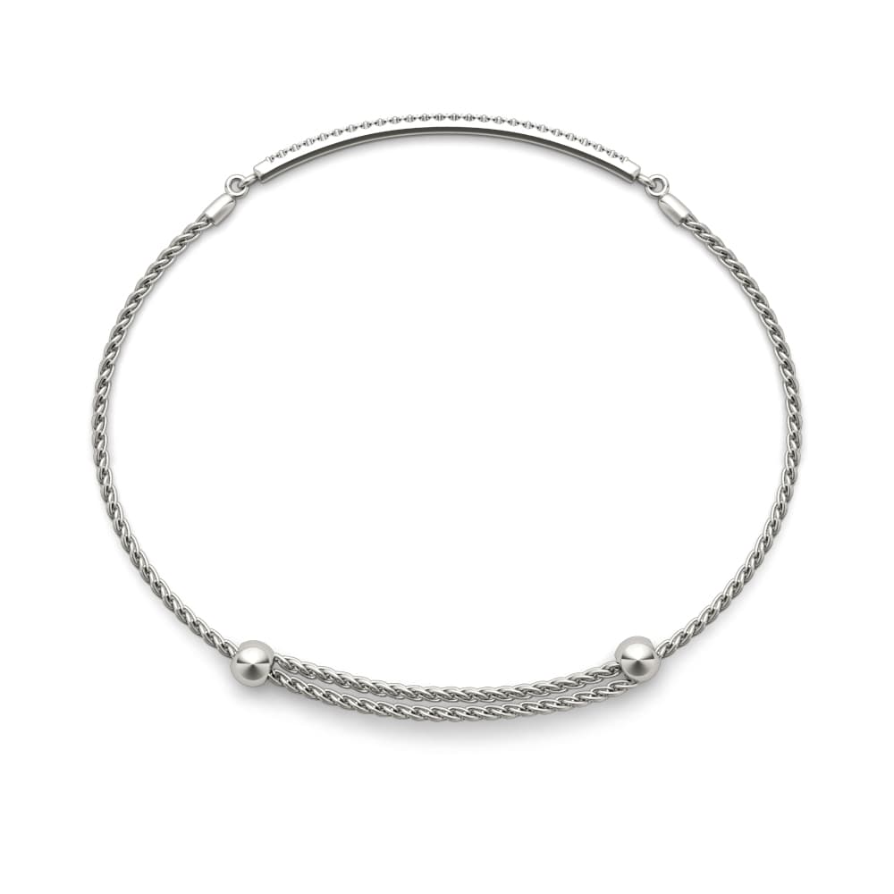 Adjustable Single Row Bracelet (1/4 ct. tw.), Side view in white gold or platinum