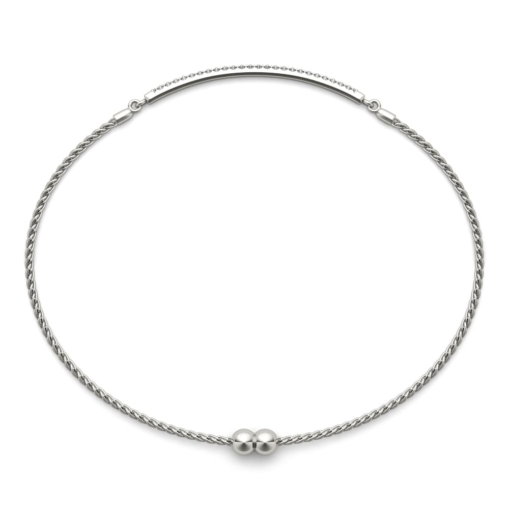Adjustable Single Row Bracelet (1/4 ct. tw.), Top view in white gold or platinum