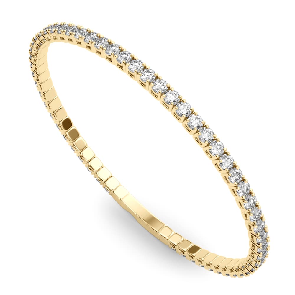 Flexible Eternity Bangle (2.93 ct. tw.), Side view in yellow gold