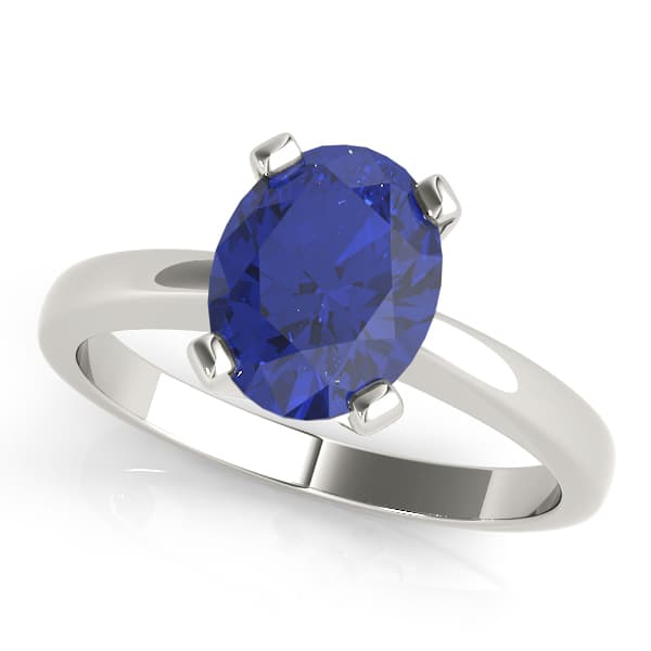 Solitaire Oval Color Ring — 7X5 MM — View 1