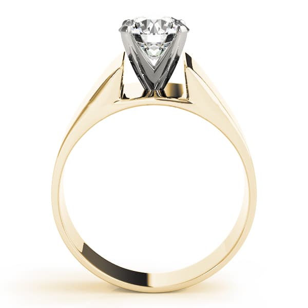 Solitaire Engagement Ring, style 80066, Side view in yellow gold