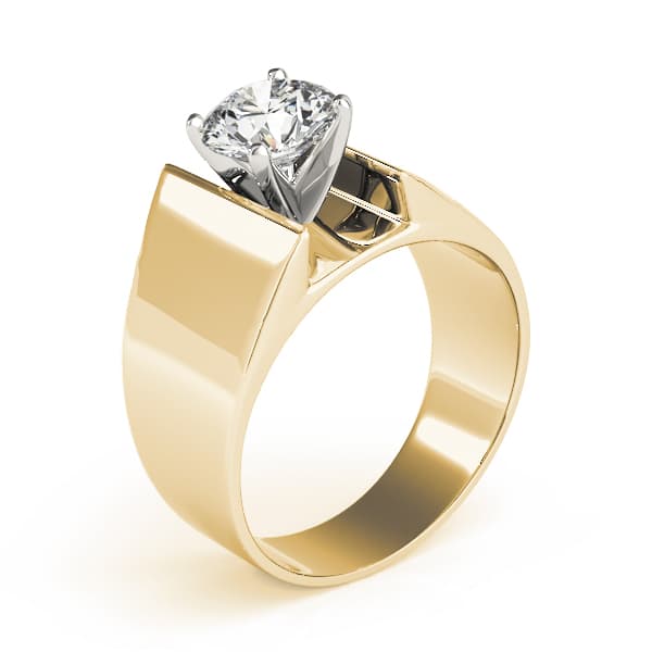 Solitaire Engagement Ring, style 80066, Top view in yellow gold