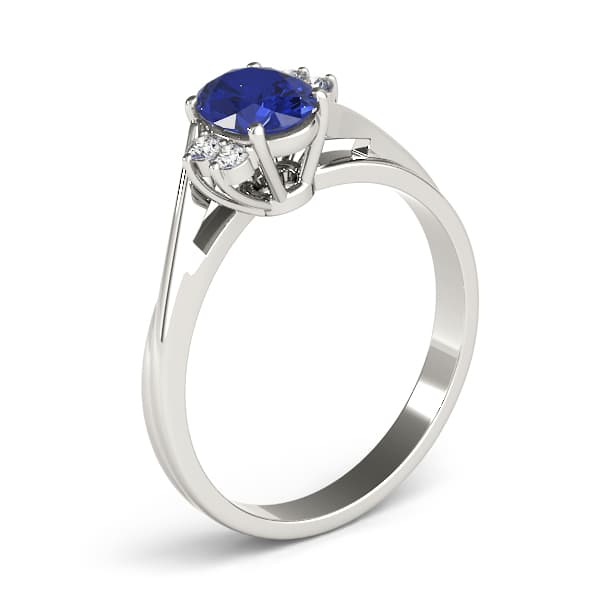 Oval Color Ring (1/8 ct. tw.), Angle view in white gold or platinum