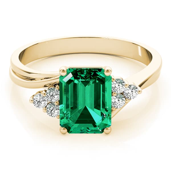 Solitaire Plus Cluster Side Engagement Ring, style 80124, On hand view in yellow gold