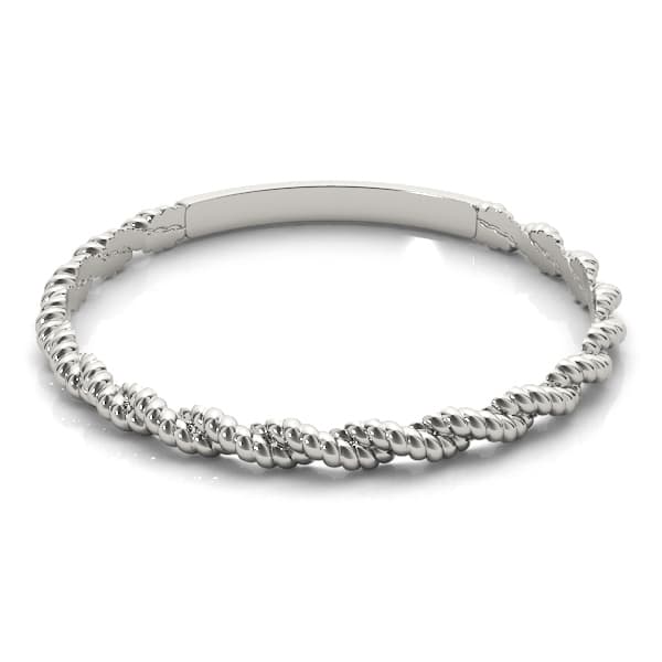 Twisting Braided Band, On hand view in white gold or platinum