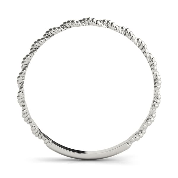 Twisting Braided Band, Side view in white gold or platinum
