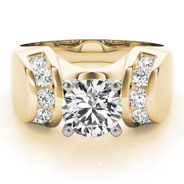 Channel Set Multi-Row Engagement Ring, style 80249, On hand view in yellow gold