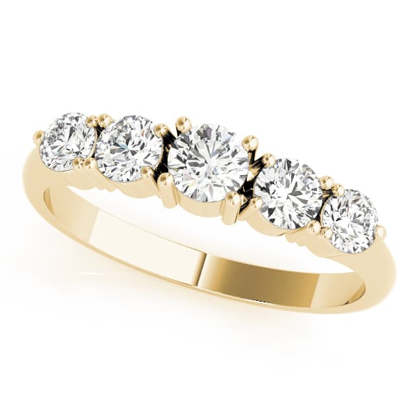 Prong Set Wedding Bands (1/2 ct. tw.), Front view in yellow gold