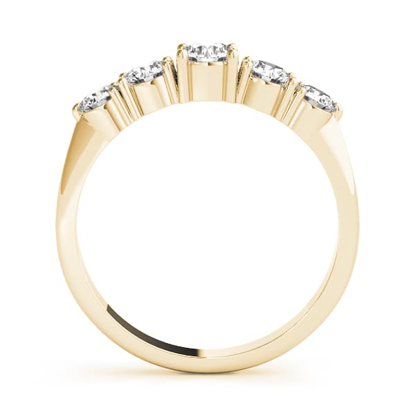 Prong Set Wedding Bands (1/2 ct. tw.), Side view in yellow gold