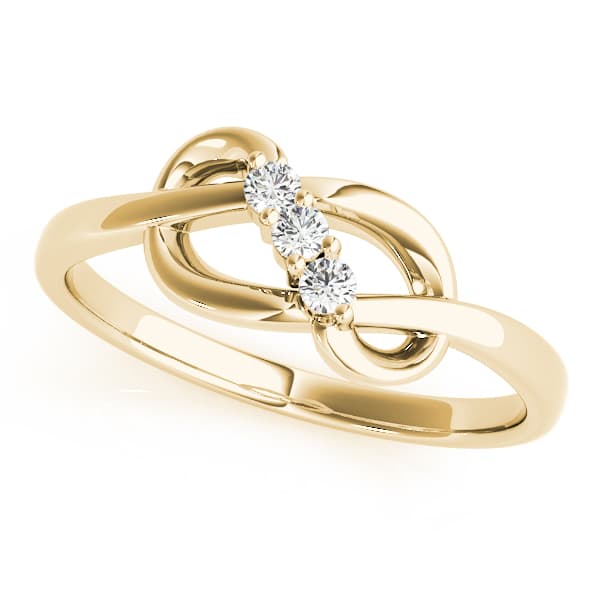 Infinity 3-Stone Fashion Bands (0.06 ct. tw.), Front view in yellow gold