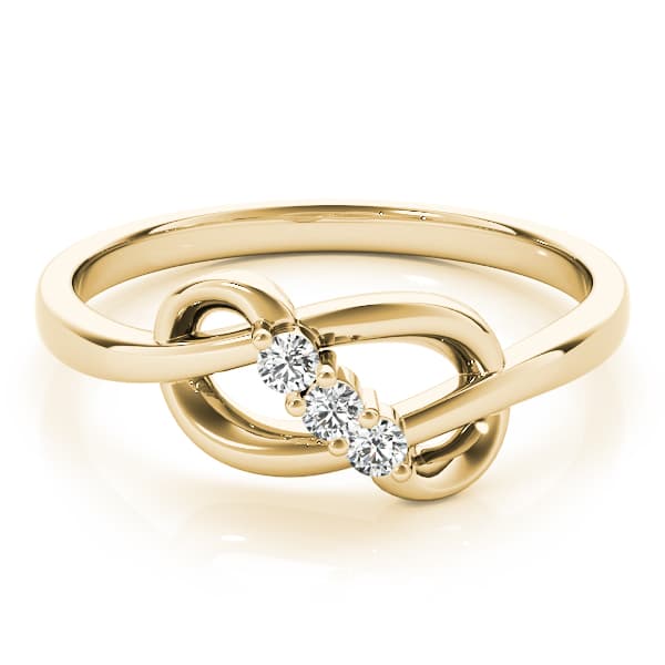 Infinity 3-Stone Fashion Bands (0.06 ct. tw.), On hand view in yellow gold
