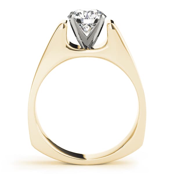 Solitaire Engagement Ring, style 80400, Side view in yellow gold