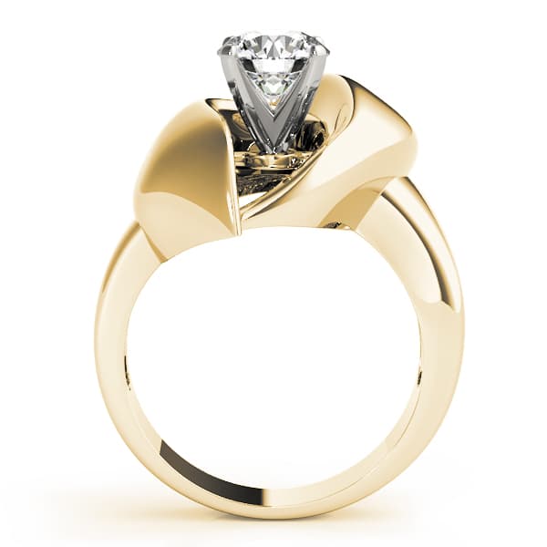 Solitaire Engagement Ring, style 80417, Side view in yellow gold