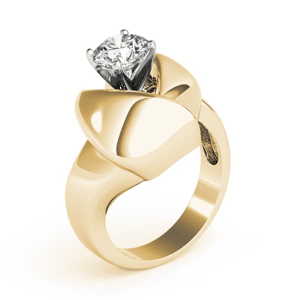 Solitaire Engagement Ring, style 80417, Top view in yellow gold