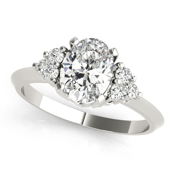 Solitaire Plus Cluster Engagement Ring — style 80450 in 10k White Gold