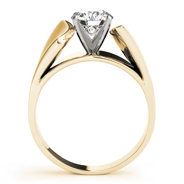 Solitaire Engagement Ring, style 80507, Side view in yellow gold