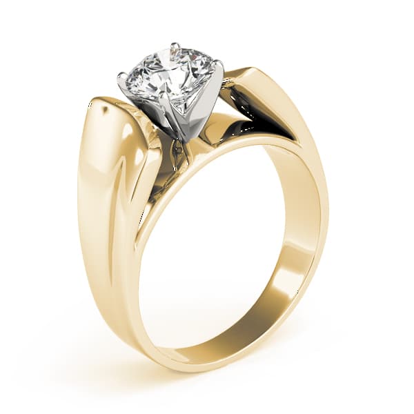 Solitaire Engagement Ring, style 80507, Top view in yellow gold