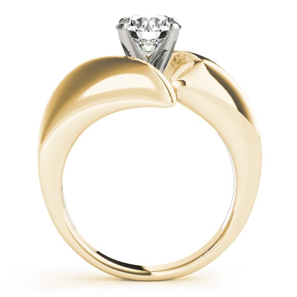 Solitaire Engagement Ring, style 80606, Side view in yellow gold