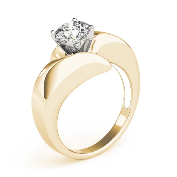 Solitaire Engagement Ring, style 80606, Top view in yellow gold