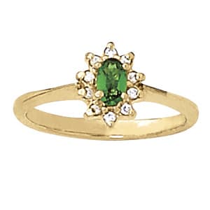 Floral Shape Oval Color Ring — 8X6 MM — View 1