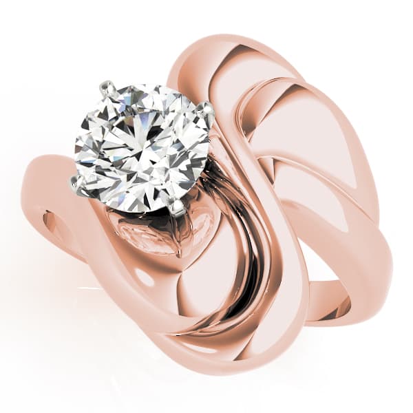 Solitaire Engagement Ring, style 80634, Front view in rose gold