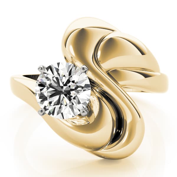 Solitaire Engagement Ring, style 80634, On hand view in yellow gold
