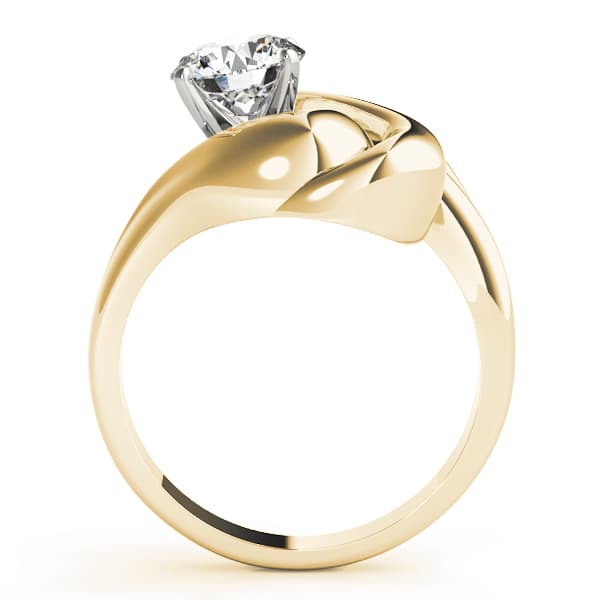 Solitaire Engagement Ring, style 80634, Side view in yellow gold