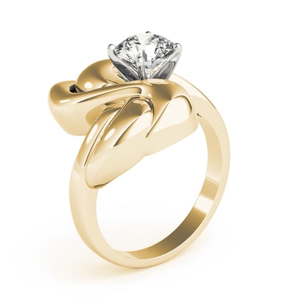 Solitaire Engagement Ring, style 80634, Top view in yellow gold