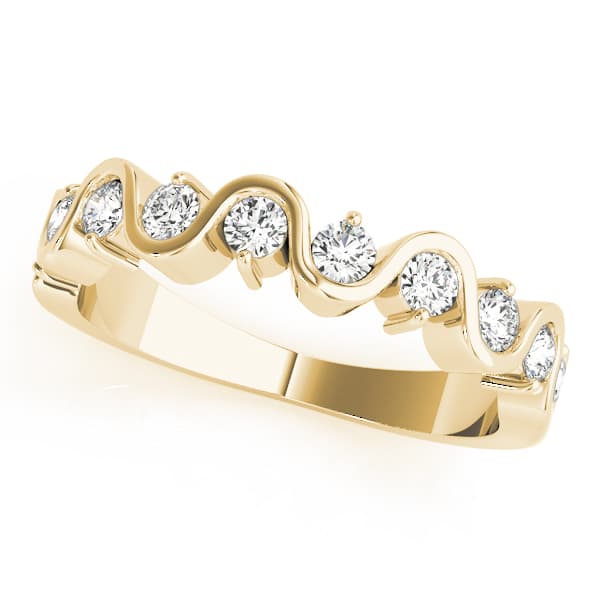 S-Shape Wedding Band (1/2 ct. tw.), Front view in yellow gold
