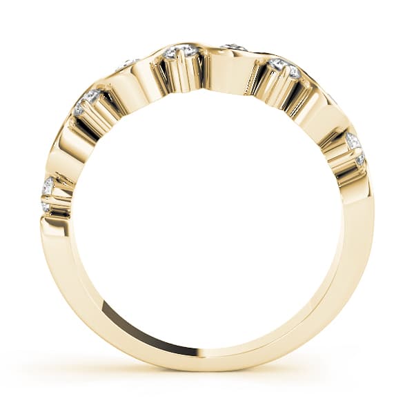 S-Shape Wedding Band (1/2 ct. tw.), Side view in yellow gold